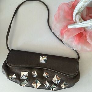 Stuart Weitzman Silver Grey Diamanté Clutch